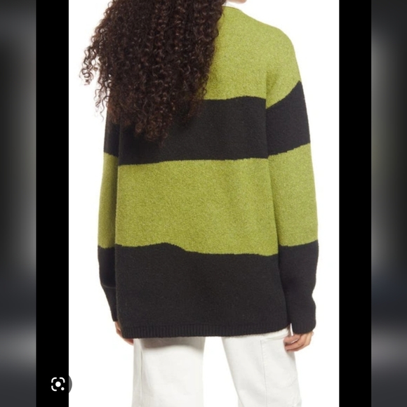 NWT BP Be Proud Pride Pinm Distorted Stripe Polo Rugby Oversized Sweater Sz M - Picture 4 of 6